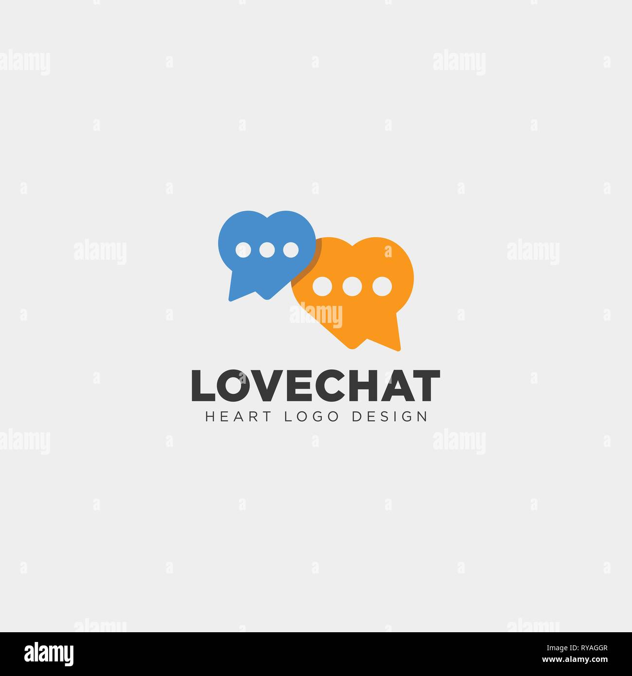 Amore semplice chat logo creativo template vettoriale icona illustrazione elemento isolato Illustrazione Vettoriale