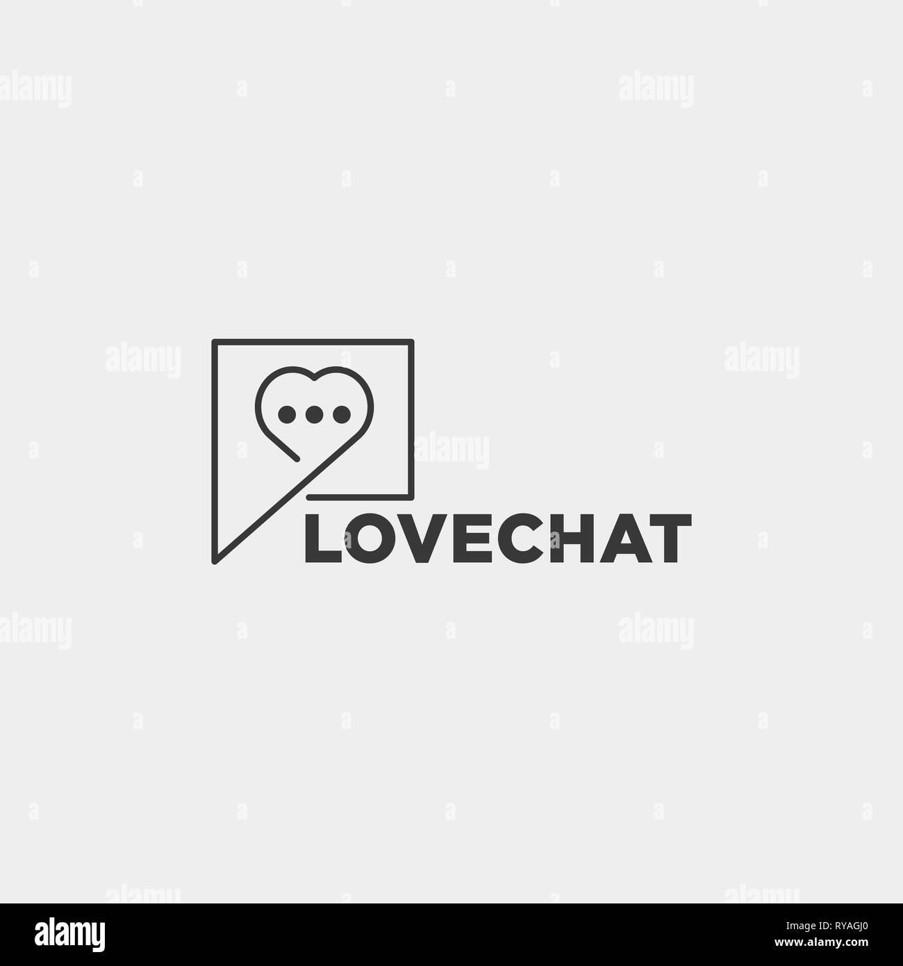 Amore semplice chat logo creativo template vettoriale icona illustrazione elemento isolato Illustrazione Vettoriale