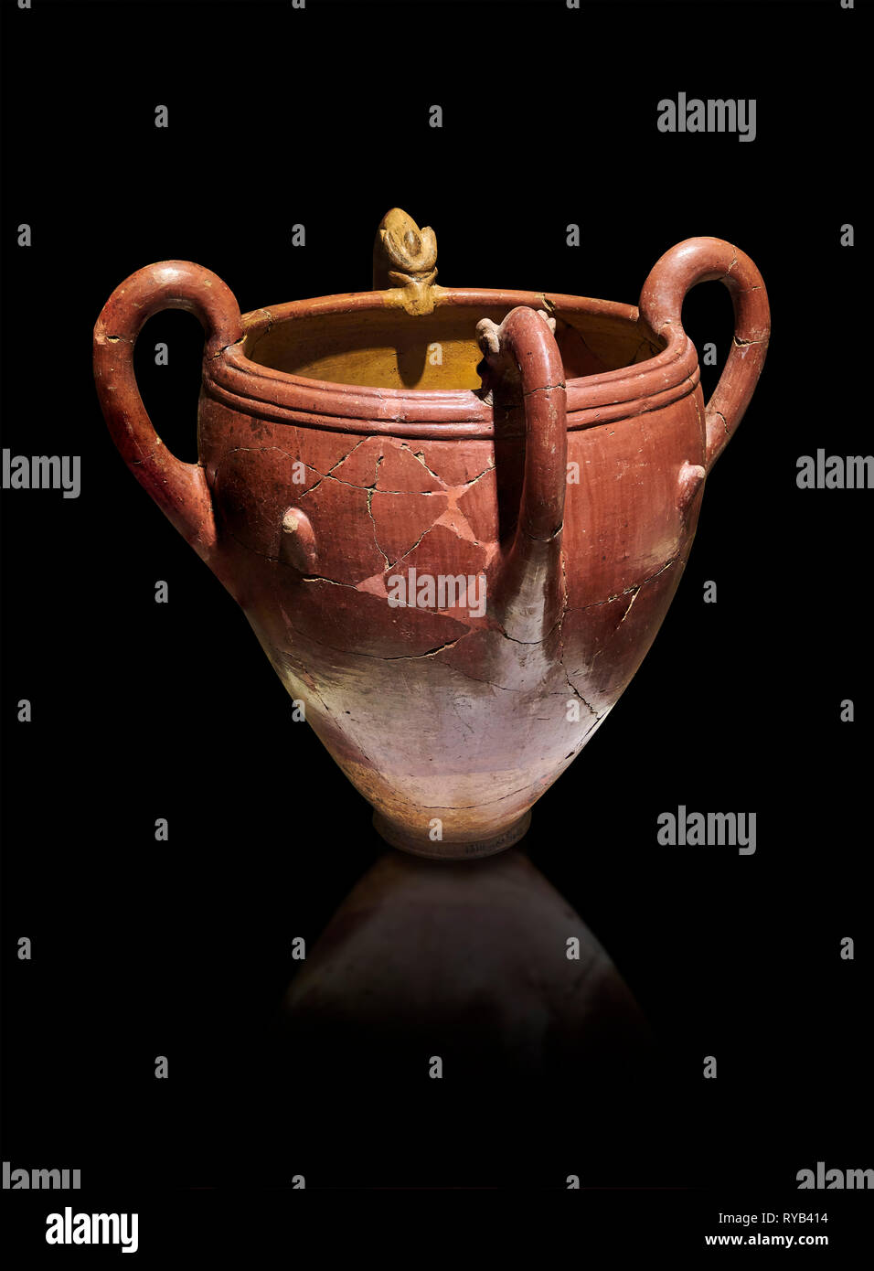 Età del Bronzo anatolica quattro gestite terracotta vaso con rilievi - XIX - XVII secolo a.c. - Kültepe Kanesh - Museo della Civiltà anatolica, Ankara, Foto Stock