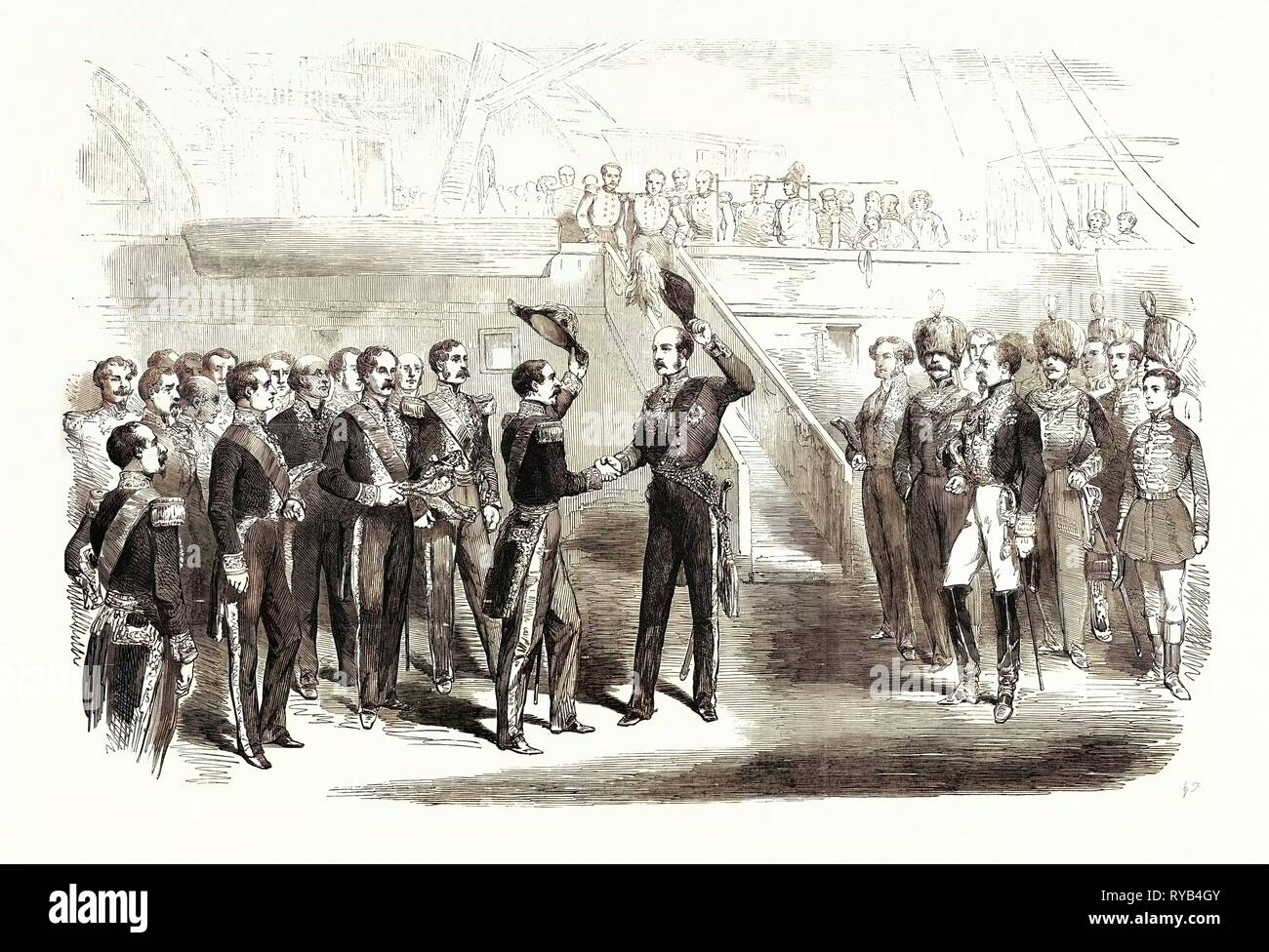 Riunione del Prince Albert e l'Imperatore dei Francesi a Boulogne 1854 Foto Stock