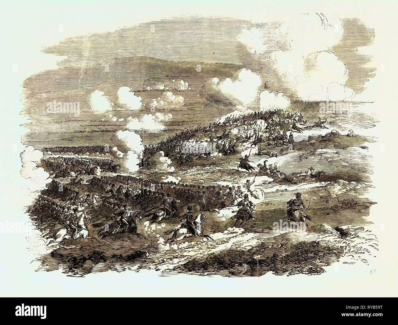 La guerra di Crimea: la spia Carica di cavalleria a Balaclava 1854 Foto Stock