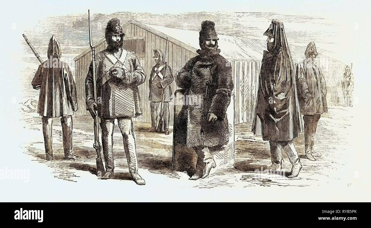 La guerra di Crimea: abbigliamento invernale per le truppe britanniche in Crimea 1854 Foto Stock