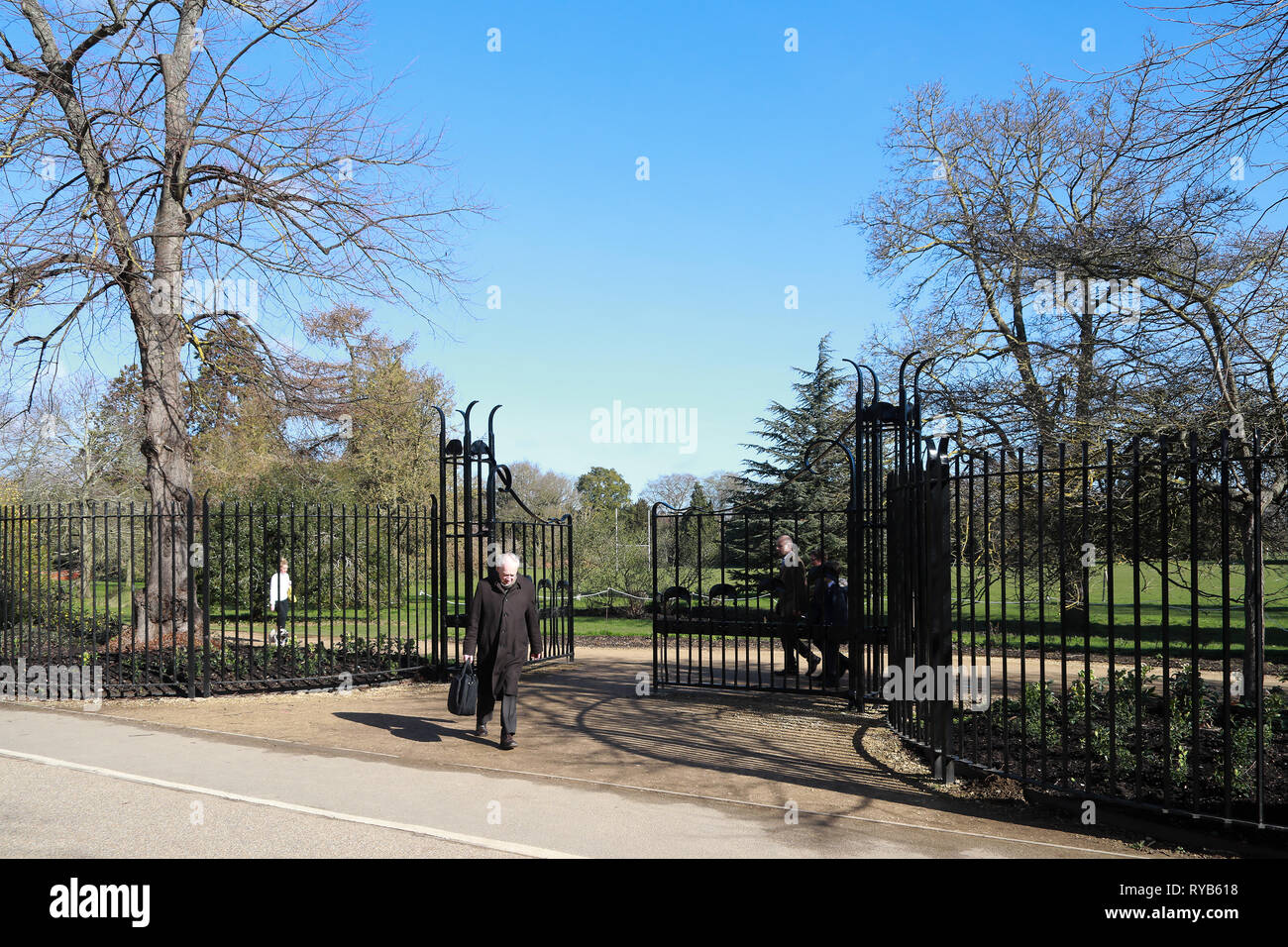 Oxford University Parks in inverno / molla Foto Stock