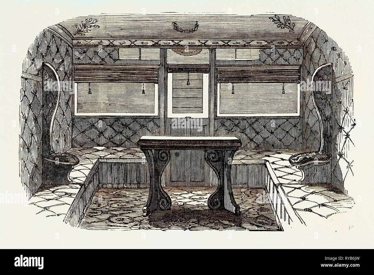 Interno del vano del carrello First-Class, 1847 Foto Stock Interno del vano del carrello First-Class, 1847 Foto Stock