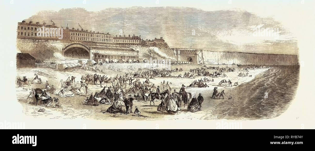 La stazione di Ramsgate del Kent orientale (Londra, Chatham e Dover) Linea ferroviaria, UK, 1864 Foto Stock