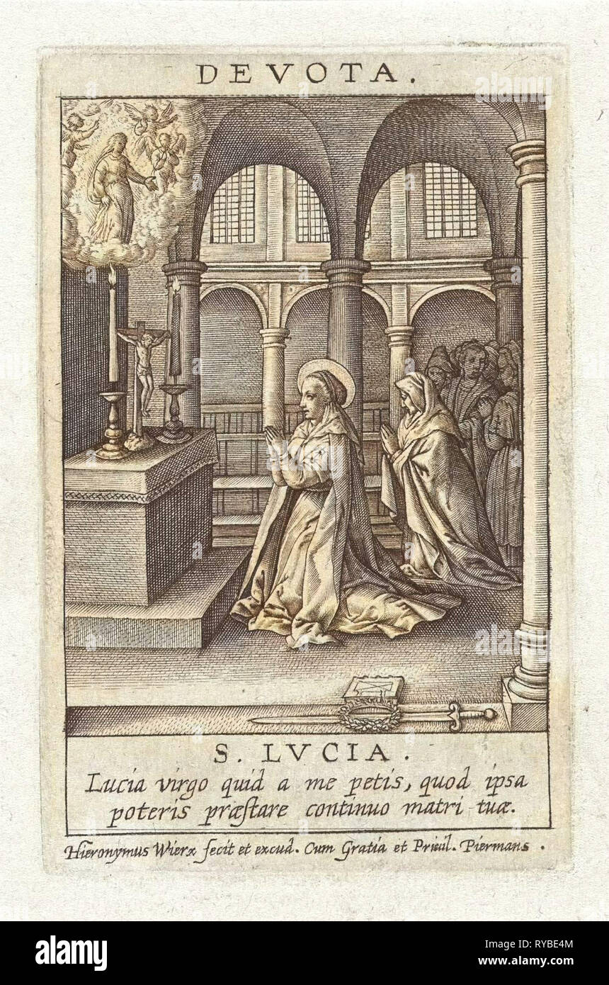 Virtù di devoti, Hieronymus WIERIX, 1563 - prima del 1619 Foto Stock