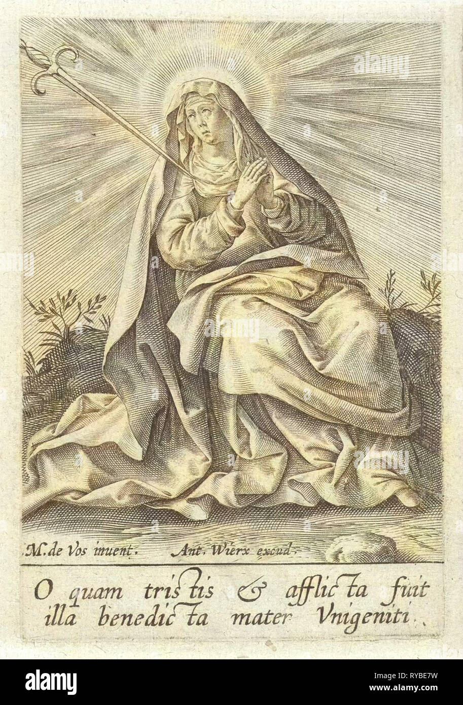 Maria come Mater Dolorosa, Antonie Wierix (III), 1606 - prima del 1624 Foto Stock