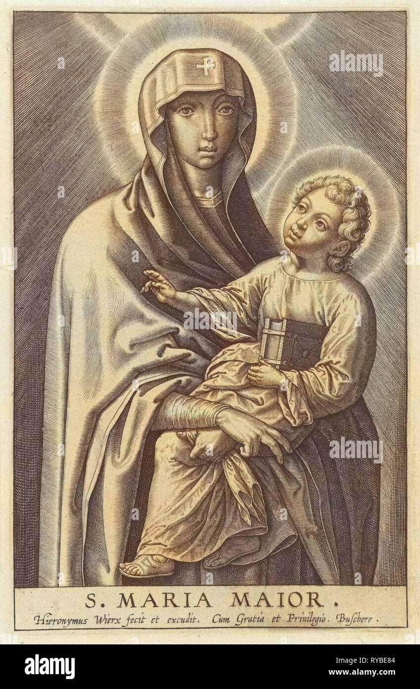 Maria con Gesù Bambino, Hieronymus WIERIX, 1563 - prima del 1600 Foto Stock