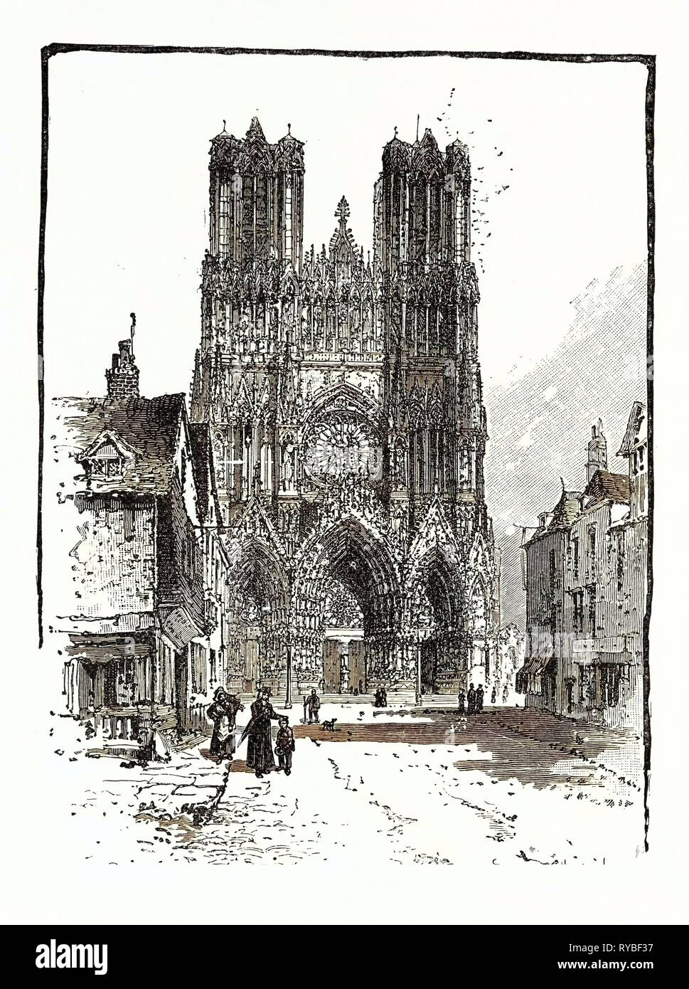 La cattedrale di Reims Foto Stock