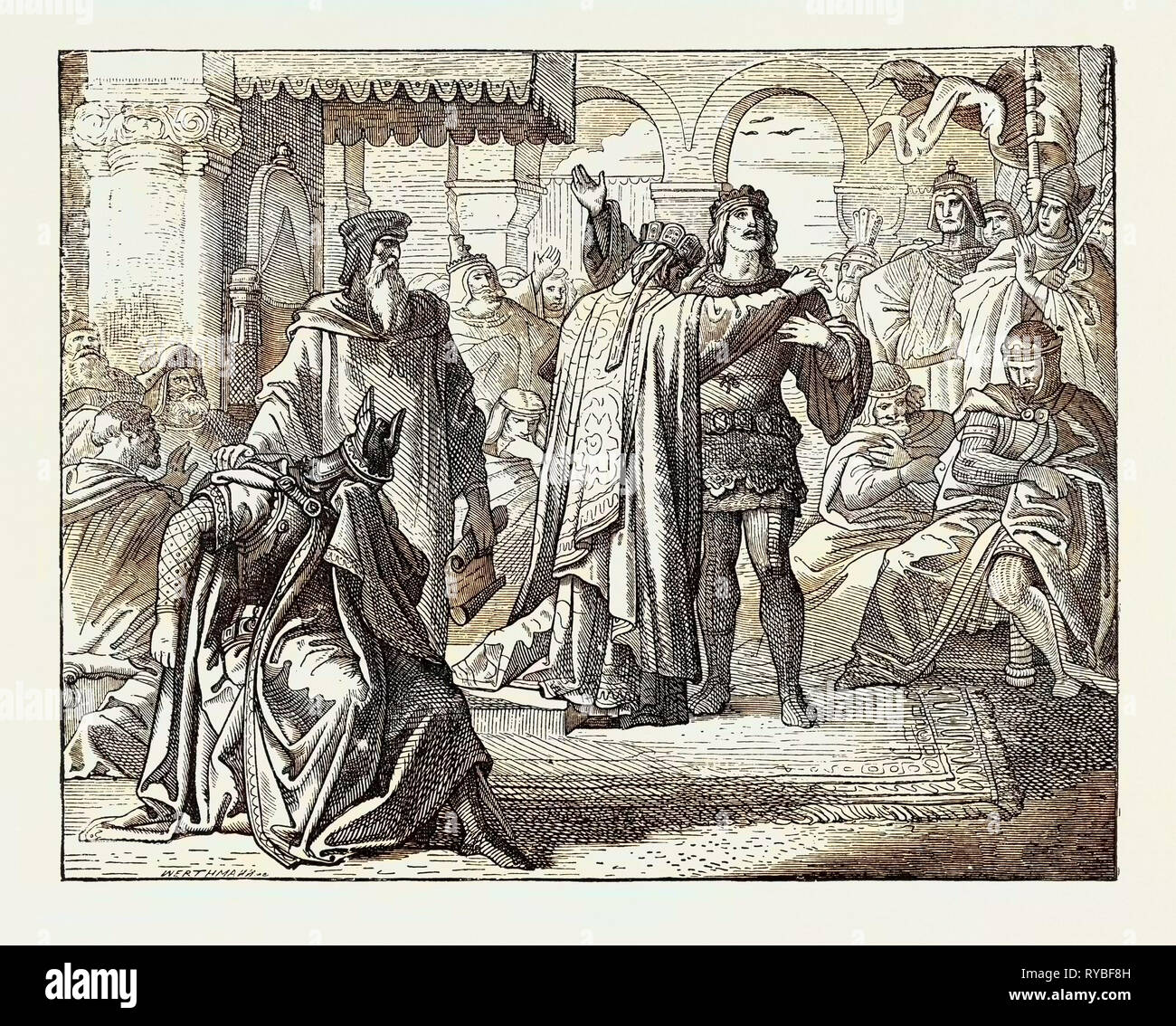 La riconciliazione di Richard I. Con l'imperatore Arrigo VII Foto Stock