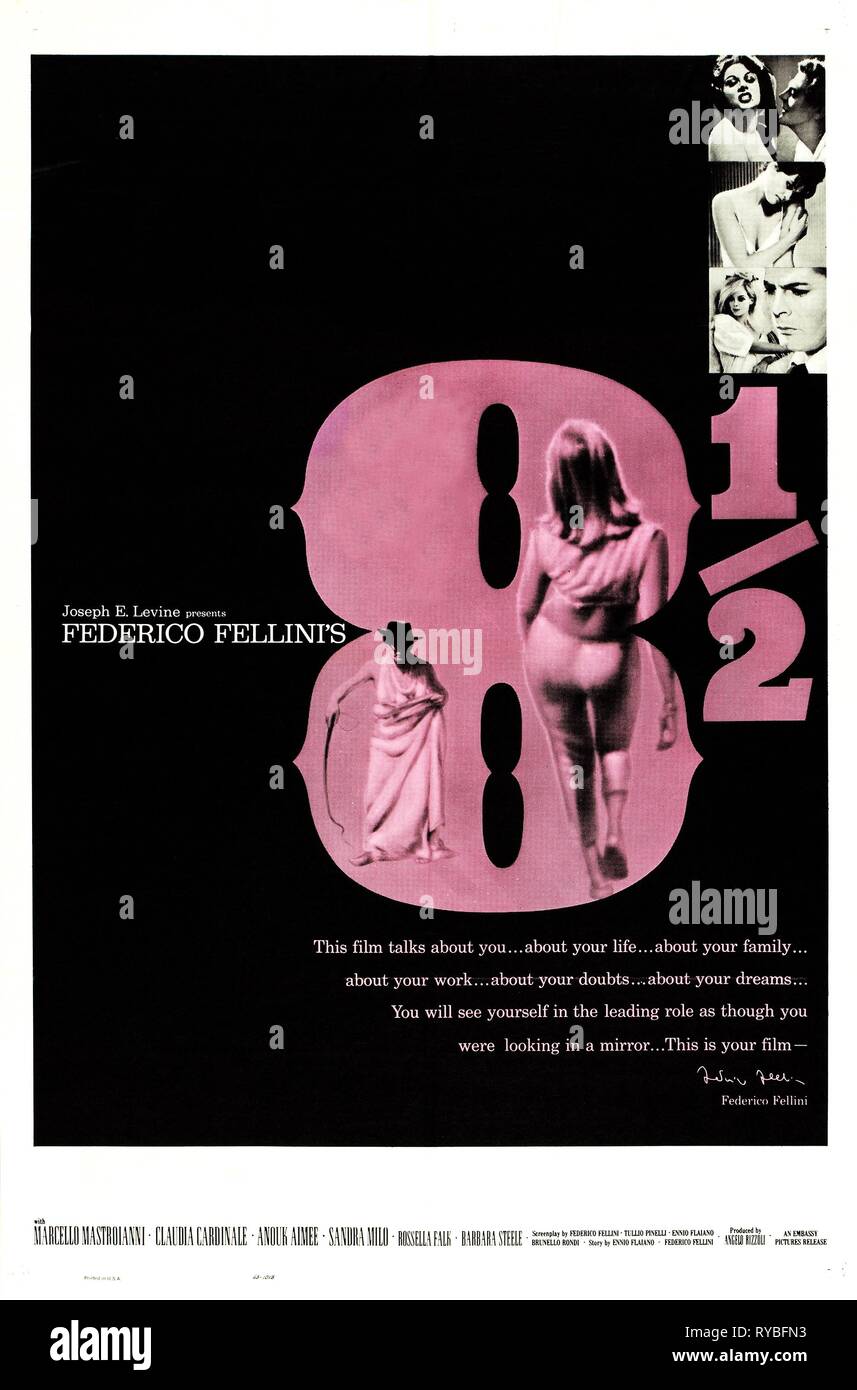 POSTER del filmato, 8 1/2, 1963 Foto Stock