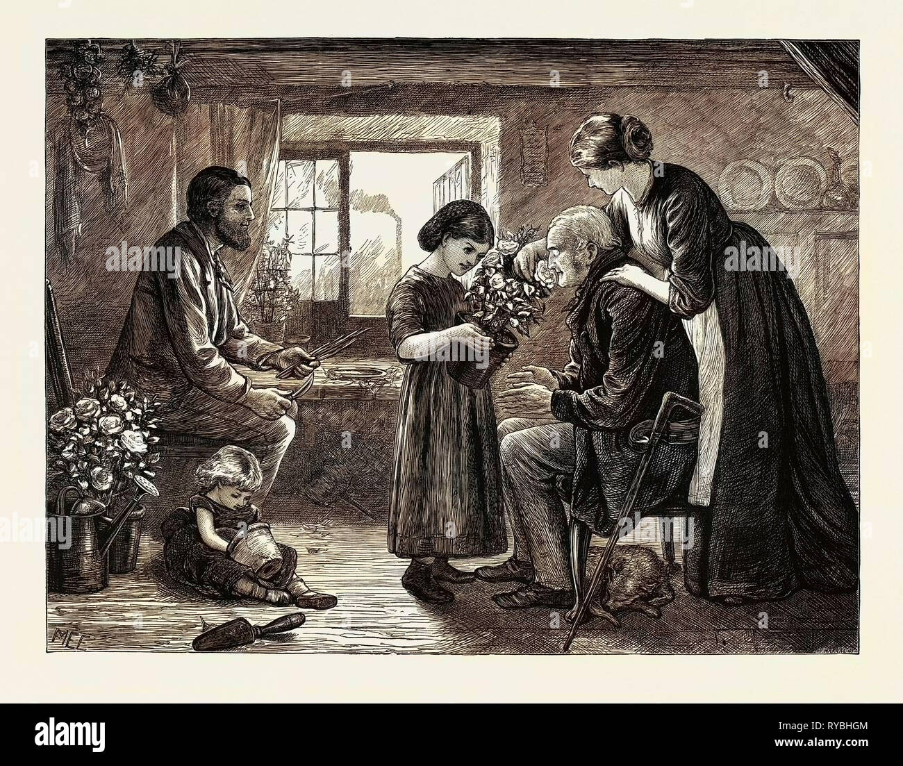 Finestra di giardinaggio i poveri di Londra Foto Stock