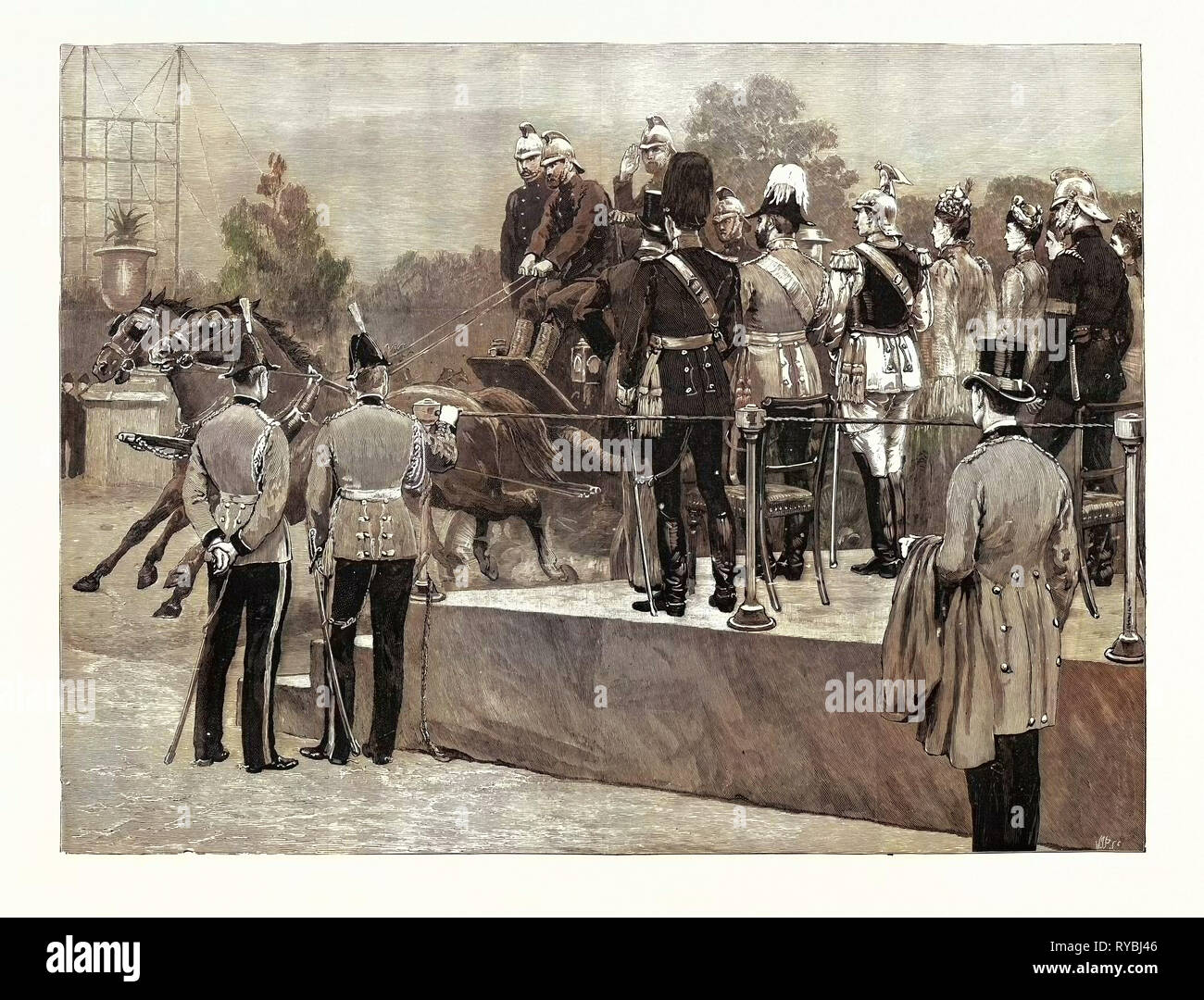 L'imperatore tedesco in visita al Crystal Palace di Londra: il riesame della Nazionale Vigili del Fuoco Unione dall'Imperatore Foto Stock