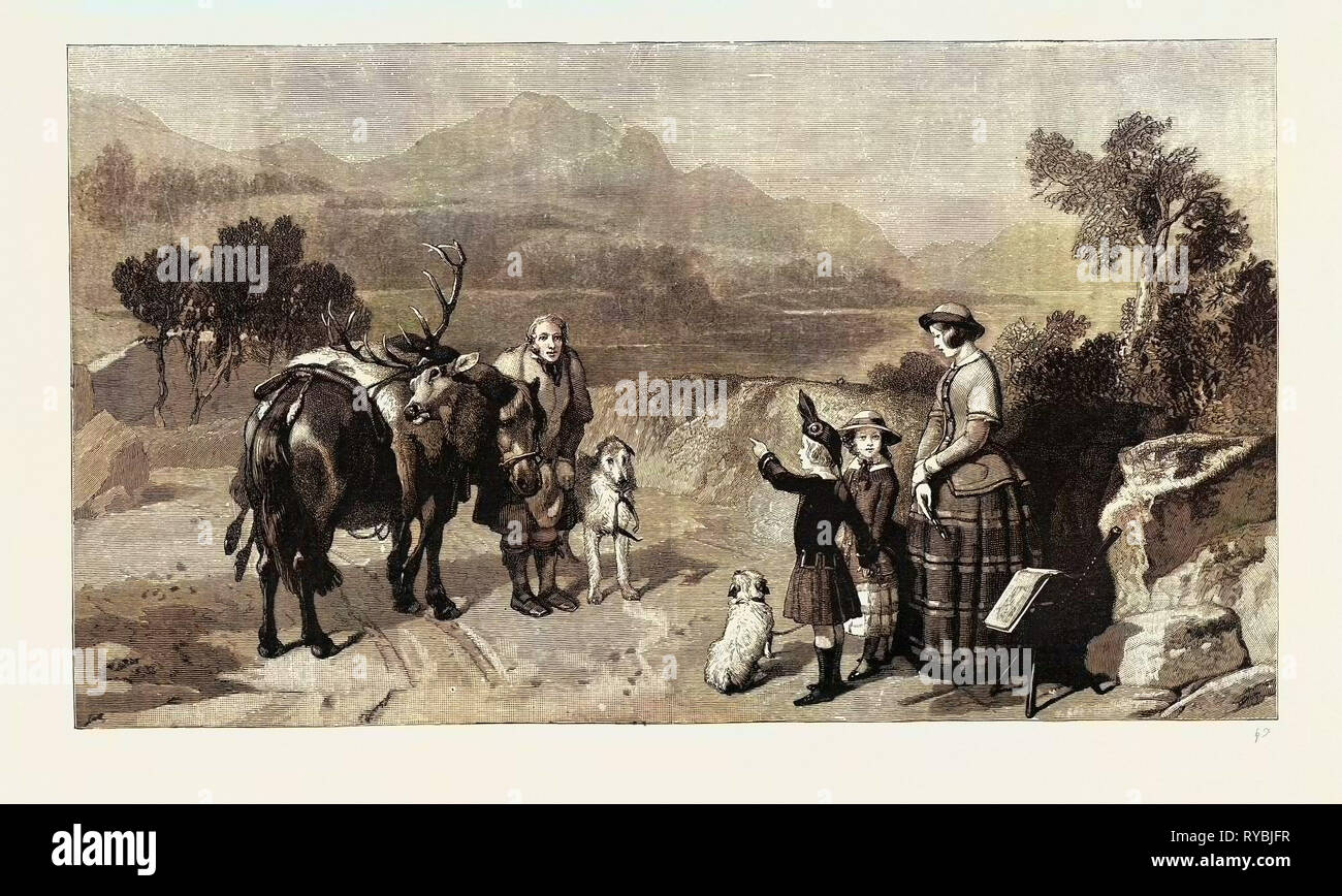 Sua Maestà la regina, principessa reale e il Principe di Galles a Loch Laggan, Scozia Foto Stock