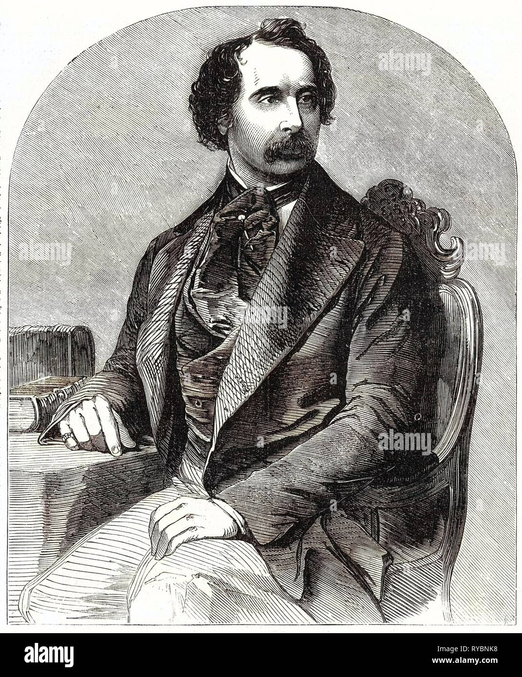 Charles Dickens da un recente Daguerreotype, 1 Dicembre 1855 Foto Stock
