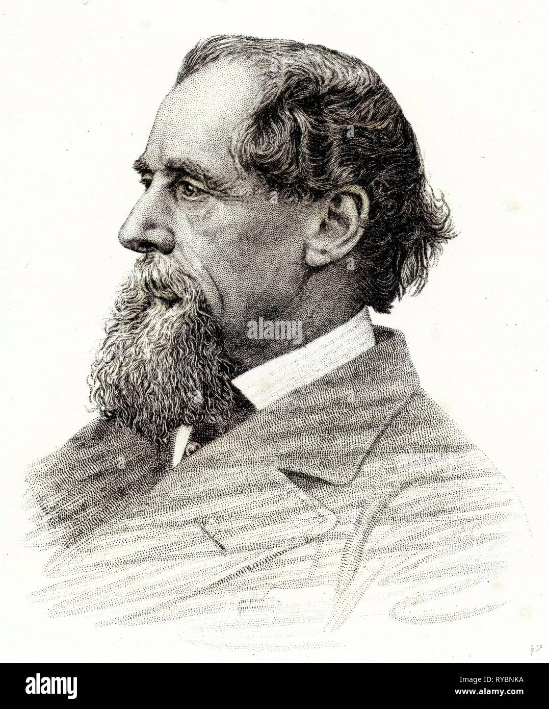 Ritratto di Charles Dickens 1870 Foto Stock