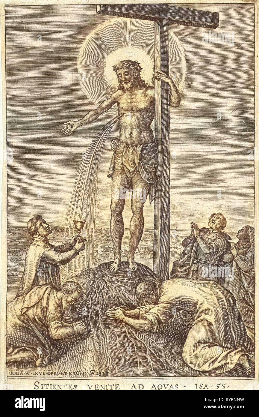Monaco le catture del sangue di Cristo, Johannes Wierix, 1616 Foto Stock