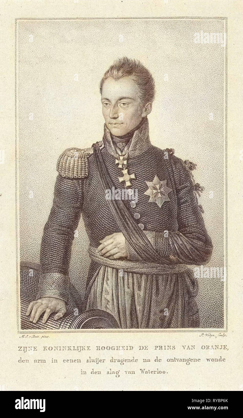 Ritratto di Guglielmo II, re dei Paesi Bassi, Philippus Velijn, 1815 - 1836 Foto Stock