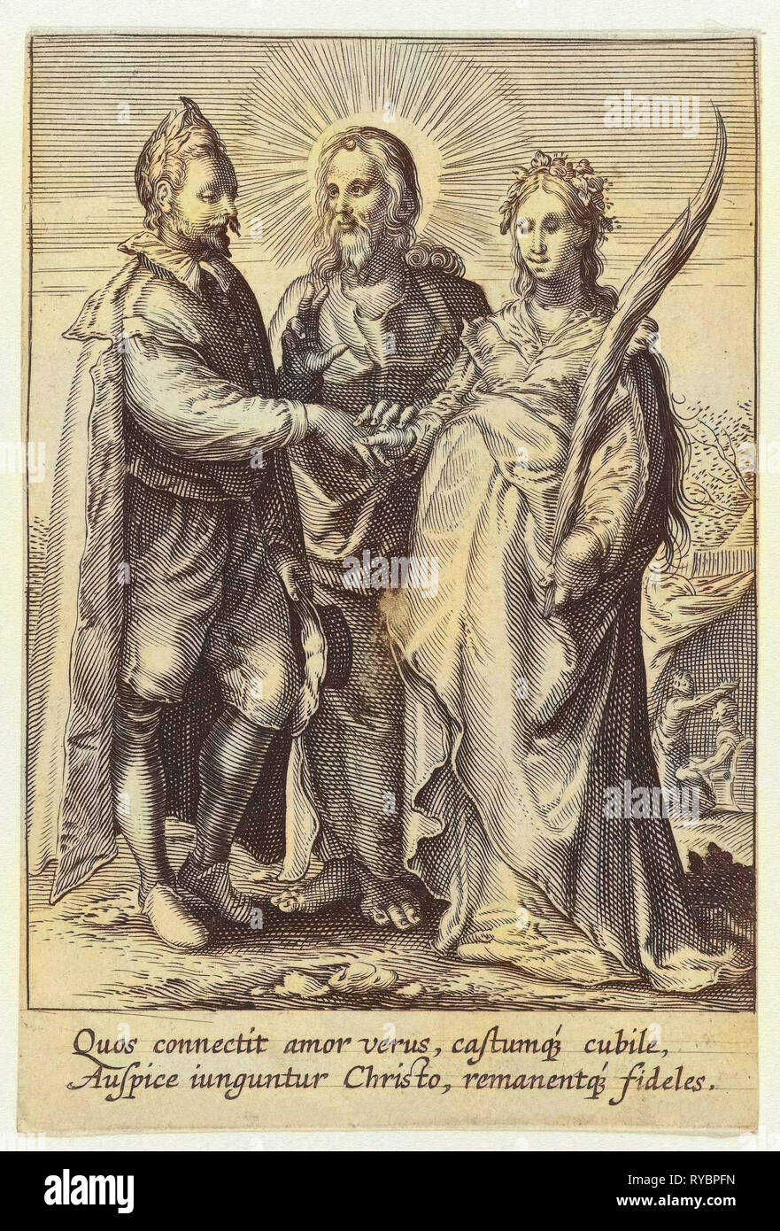 Il matrimonio di amore spirituale, Jan Saenredam, anonimo, Hendrick Goltzius, 1575-1657 Foto Stock