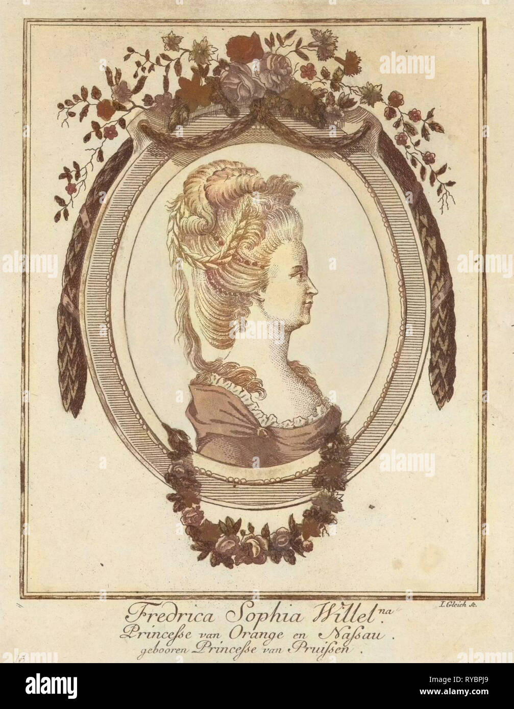Ritratto di Wilhelmina di Prussia, Giuseppe Gleich, 1767 - 1849 Foto Stock