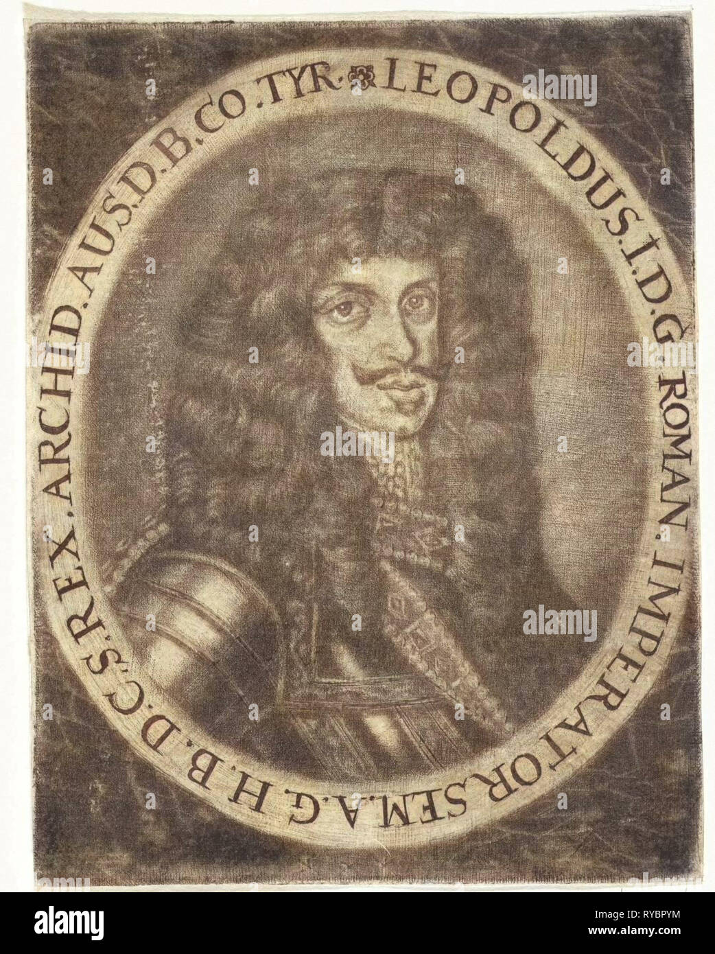Ritratto dell'Imperatore Leopoldo I, Abramo Bloteling, 1660 - 1690 Foto Stock