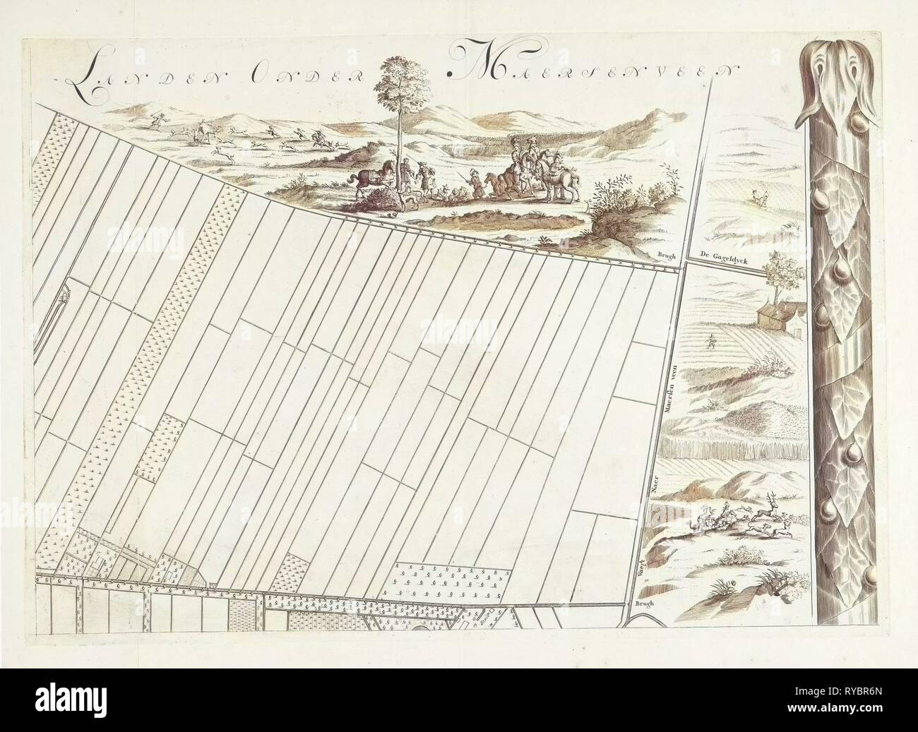 Mappa del heerlijkheid Maarsseveen, Paesi Bassi, Philibert Bouttats, 1665 - 1731 Foto Stock