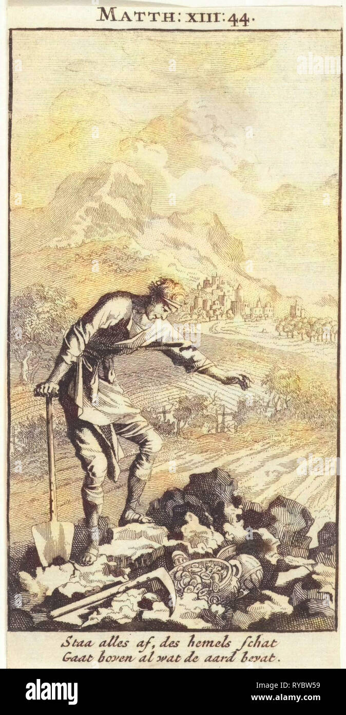 La parabola del tesoro nascosto nel campo, Jan Luyken, 1712 Foto stock -  Alamy