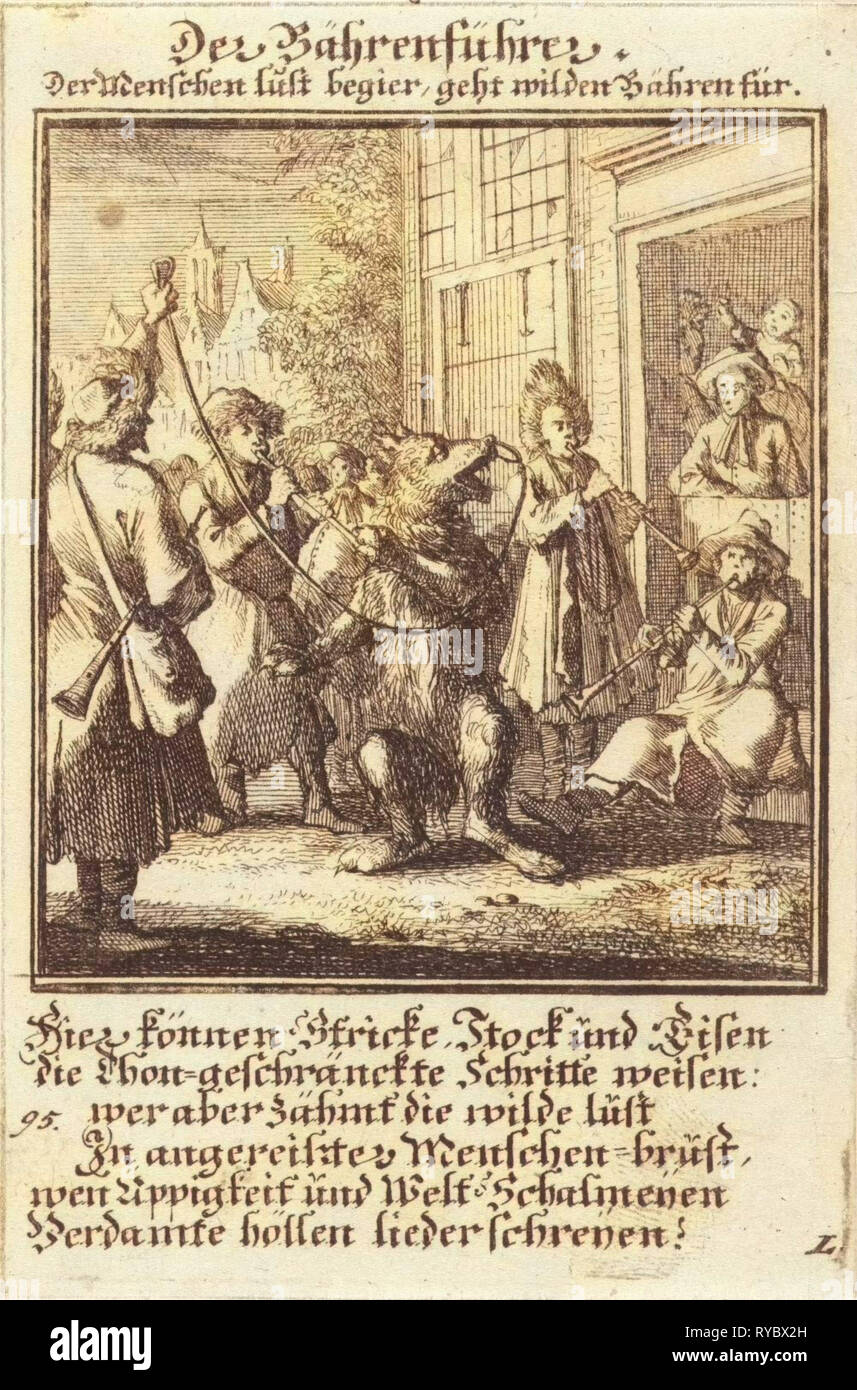 Dompteur, tamer, addestratore di animali, Caspar Luyken, anonimo, 1711 Foto Stock