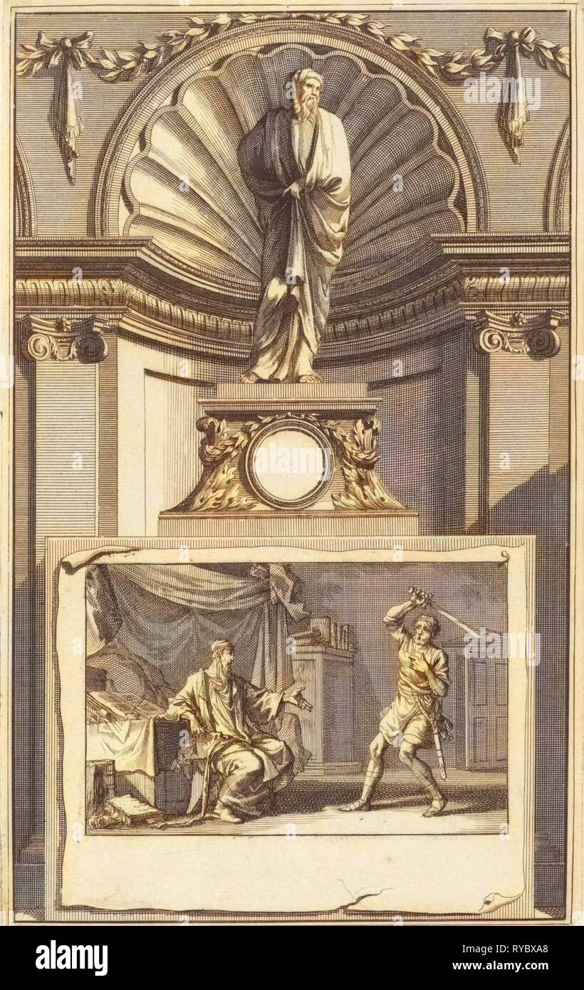 H. Ambrogio di Milano, Padre della Chiesa, Jan Luyken, Zacharias Chatelain (II), Jan Goeree, 1698 Foto Stock