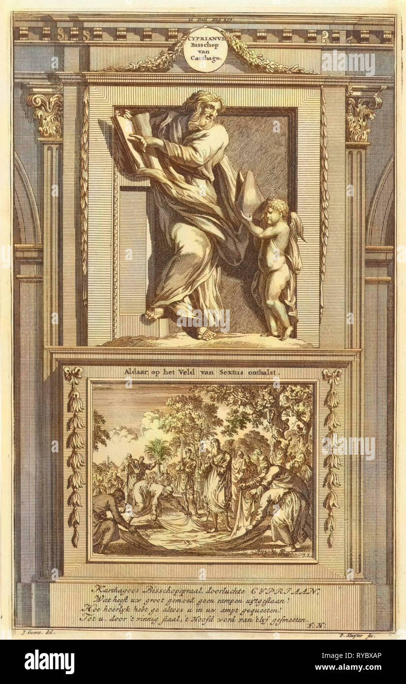 H. Cipriano di Cartagine, Jan Luyken, Zacharias Chatelain (II), François Halma, 1698 Foto Stock