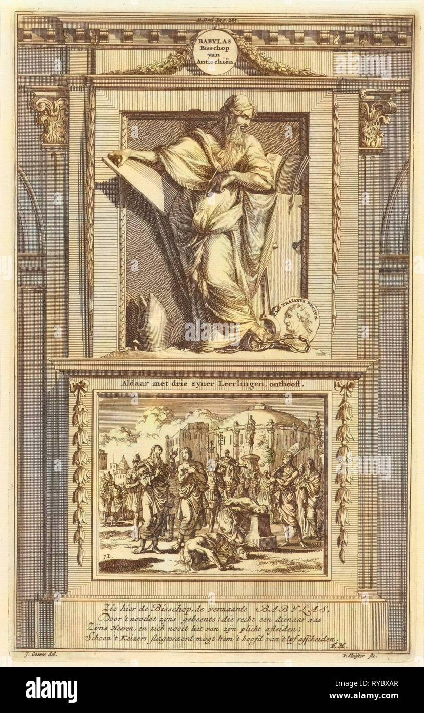 H. Babylas di Antiochia, Jan Luyken, Zacharias Chatelain (II), François Halma, 1698 Foto Stock