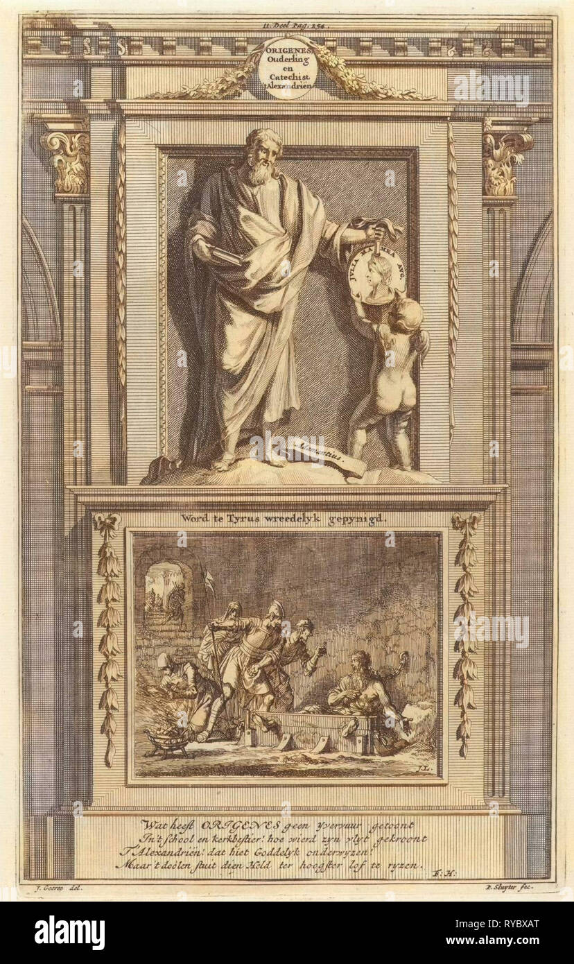 Padre della Chiesa Origene, Jan Luyken, Zacharias Chatelain (II), François Halma, 1698 Foto Stock