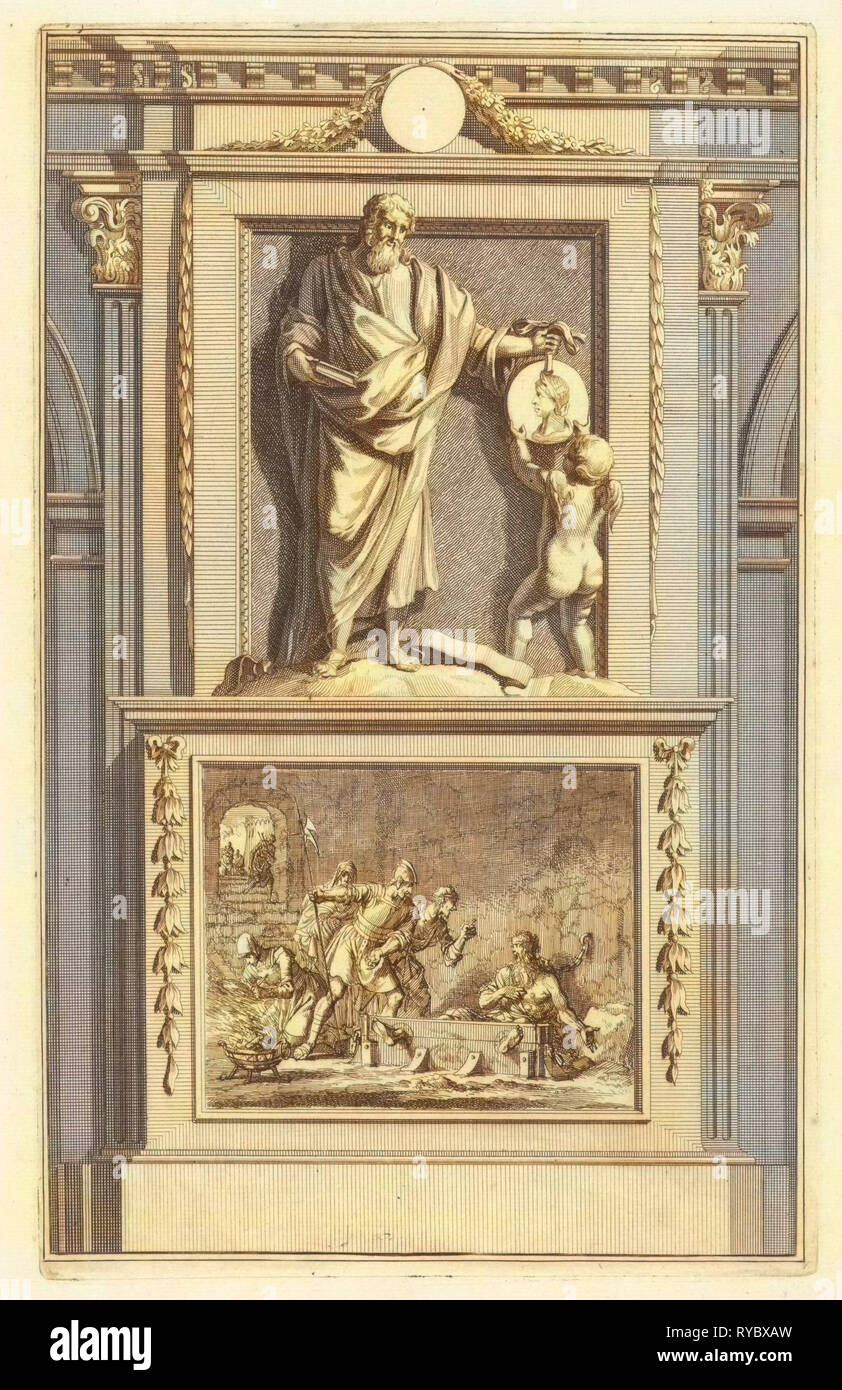 Padre della Chiesa Origene, Jan Luyken, Zacharias Chatelain (II), Jan Goeree, 1698 Foto Stock