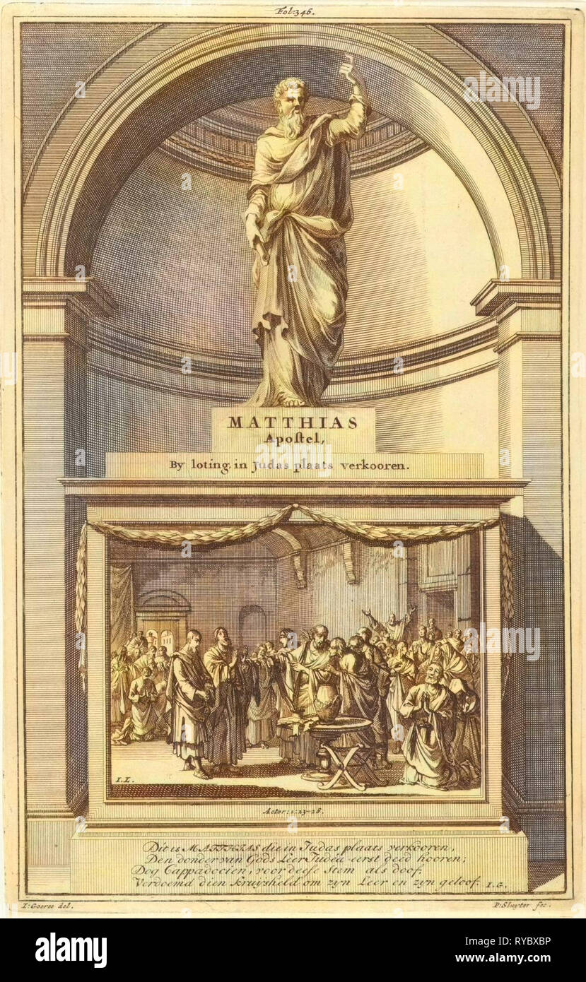 Apostolo Mattias, Jan Luyken, Zacharias Chatelain (II), François Halma, 1698 Foto Stock