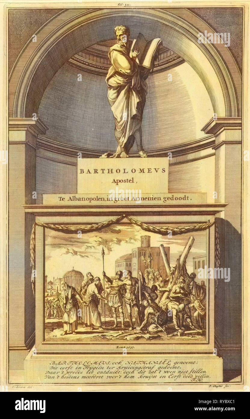 Apostolo Bartolomeo, Jan Luyken, Zacharias Chatelain (II), François Halma, 1698 Foto Stock