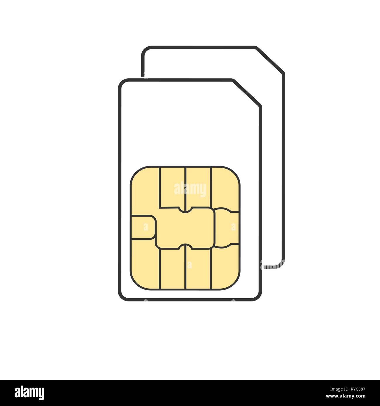 Illustrazione Vettoriale, design piatto. Dual SIM card icon Illustrazione Vettoriale