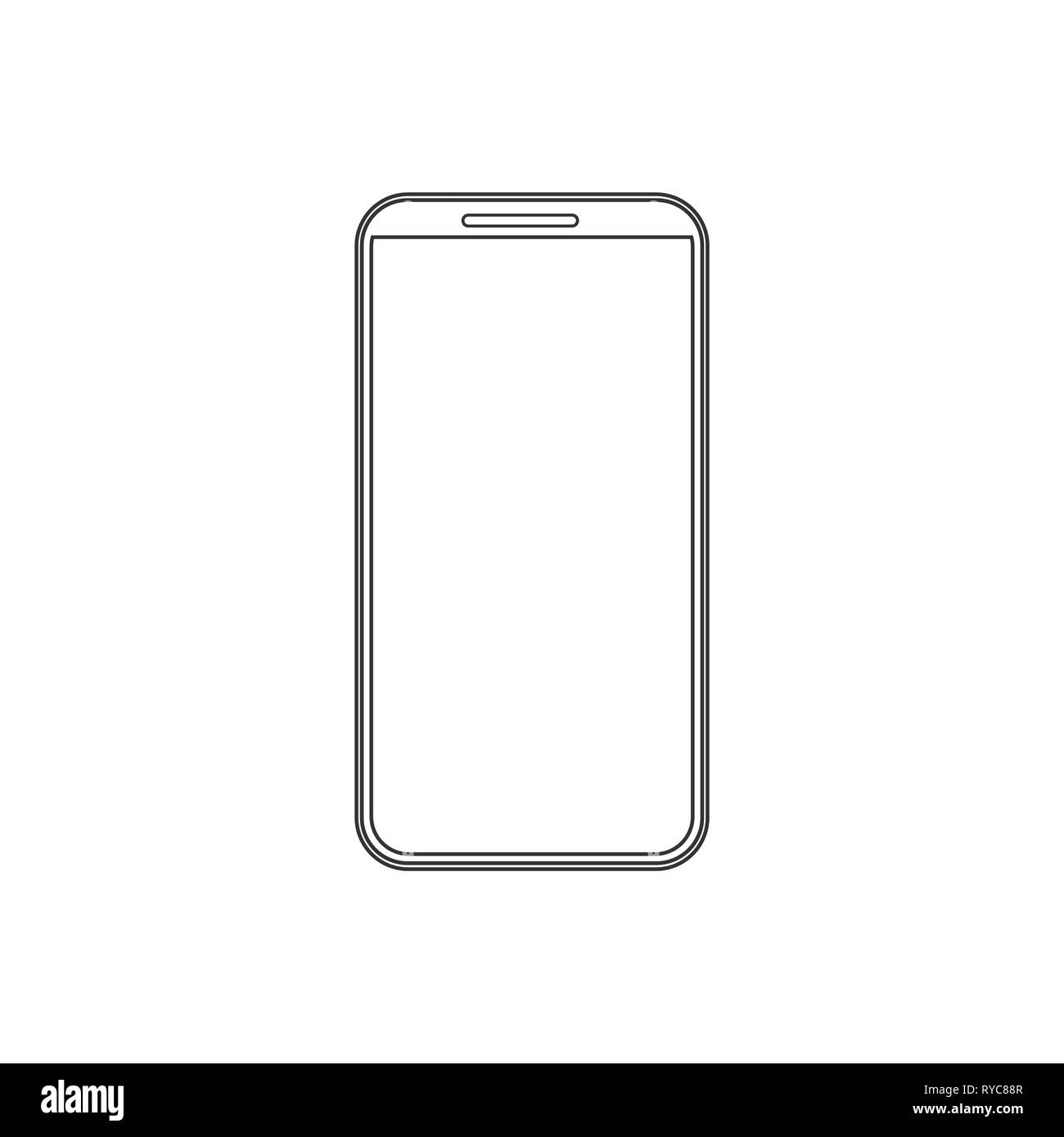 Illustrazione Vettoriale, design piatto. Cellulare smartphone Illustrazione Vettoriale