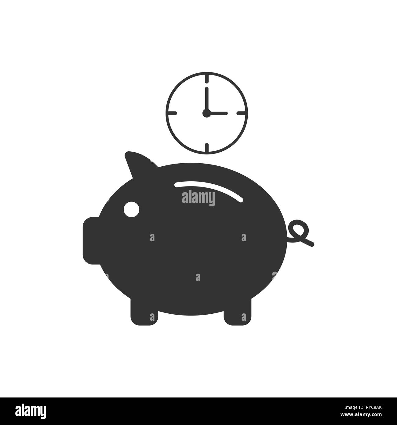 Risparmiare denaro, tempo icona illustrazione vettoriale Illustrazione Vettoriale