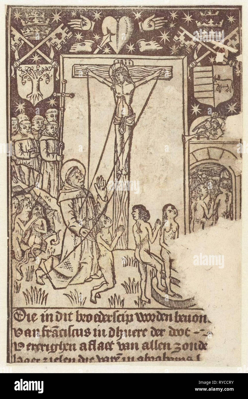 Cristo in croce con San Francesco e il giudizio finale, anonimo, 1490-1510 Foto Stock