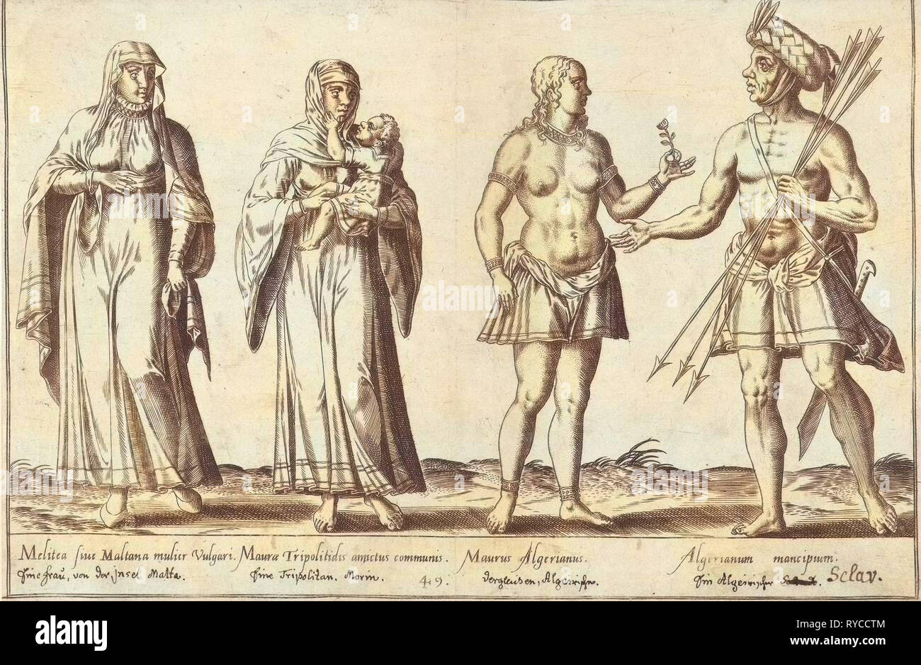 La gente mediterranea intorno al 1580, Abraham De Bruyn, Joos de Bosscher, 1581 Foto Stock