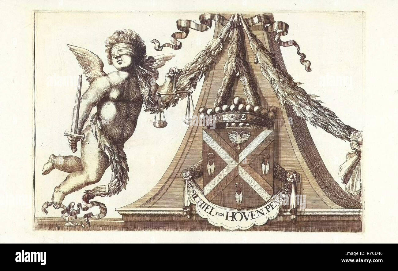 Stemma di Michiel ten Hove, Romeyn de Hooghe, 1688-1689 Foto Stock