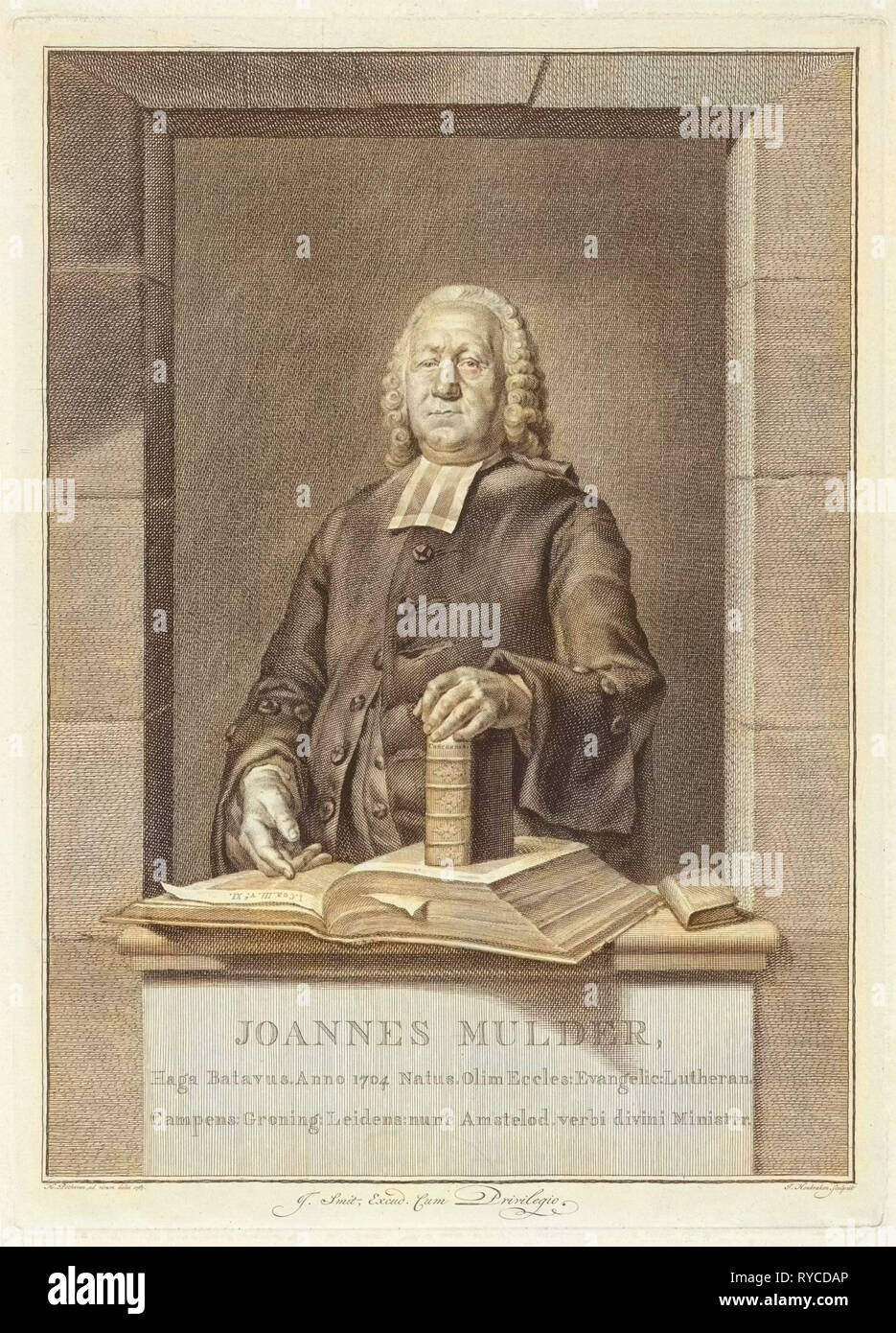 Ritratto di Jan Mulder, Jacob Houbraken, Johannes Smit (uitgever), sconosciuto, 1767 - 1780 Foto Stock