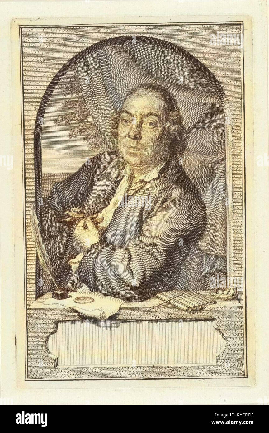 Ritratto di John le Francq di Berkhey, Jacob Houbraken, Hendrik Pothoven, 1771 Foto Stock