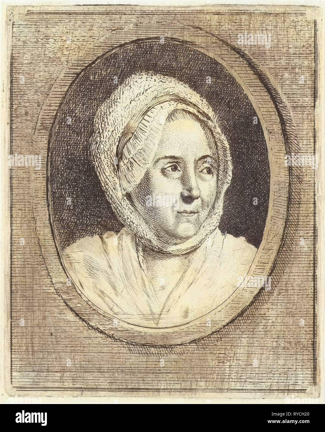 Ritratto di una donna con cappello (Marie Joseph Bertrand?), Louis Bernard Coclers, 1756-1817 Foto Stock