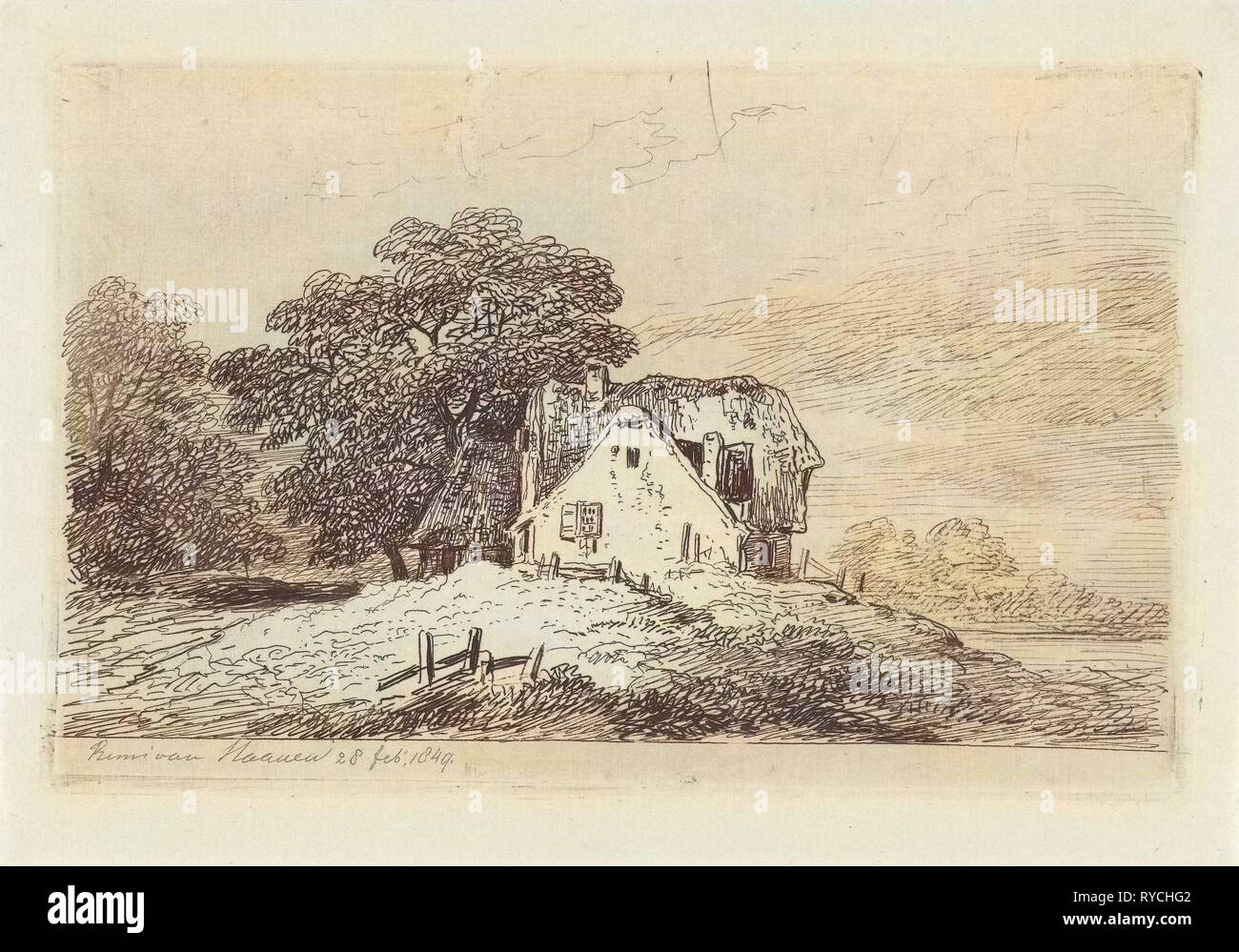 Case su una collina, Remigius Adrianus Haanen, 1849 Foto Stock