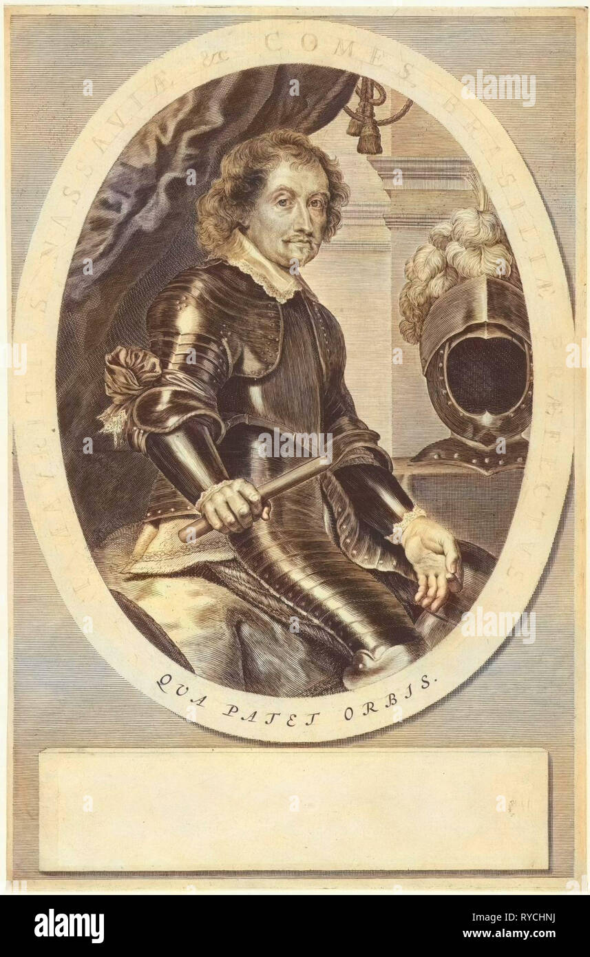 Ritratto di Johan Maurits di Nassau-Siegen, Theodor Matham, Frans Jansz Post, 1635 - 1676 Foto Stock
