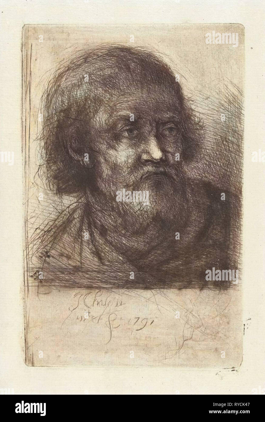 Uomo vecchio, Jan Chalon, 1791 Foto Stock