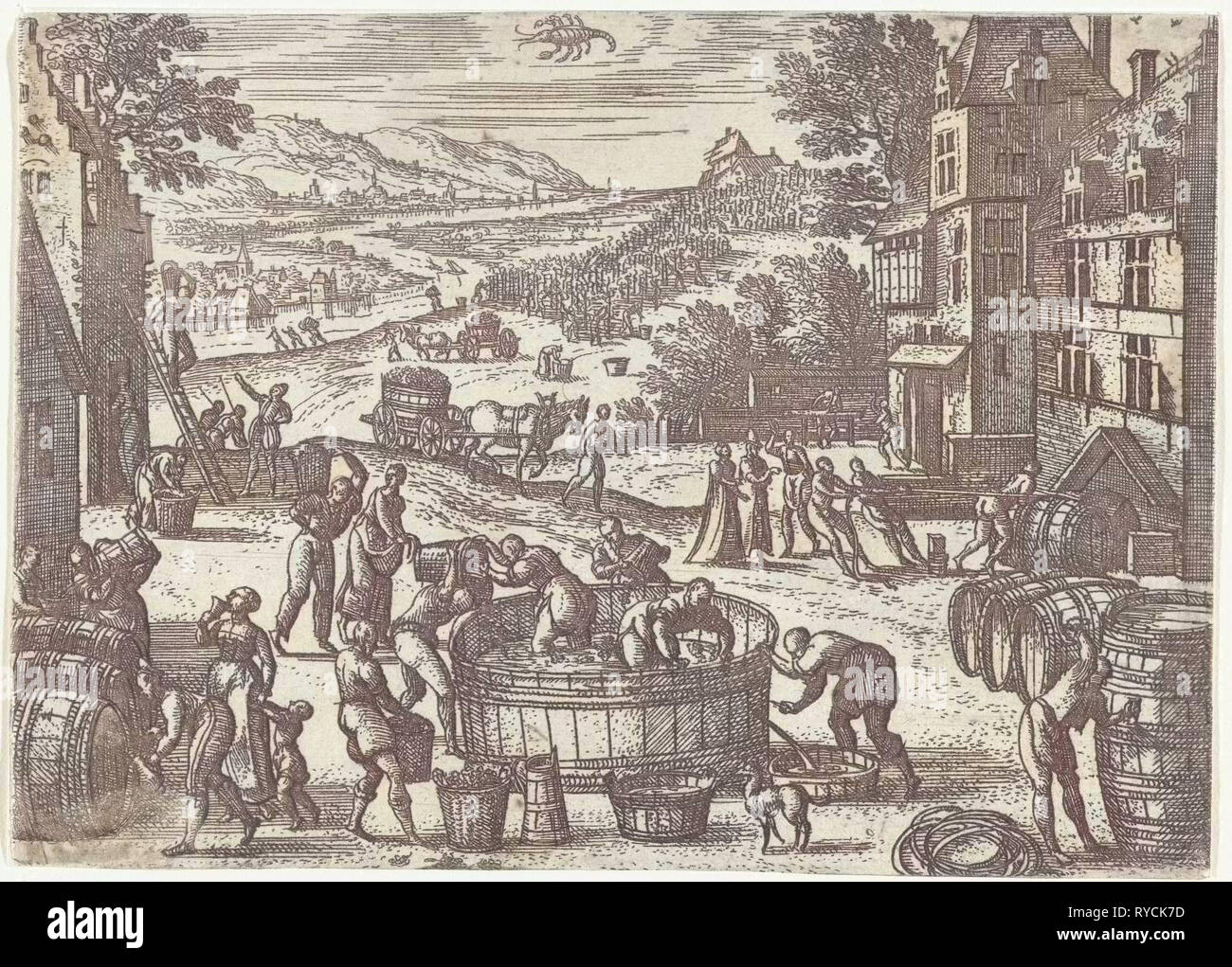 Ottobre, Pieter van der Borcht (MI), 1545 - 1608 Foto Stock