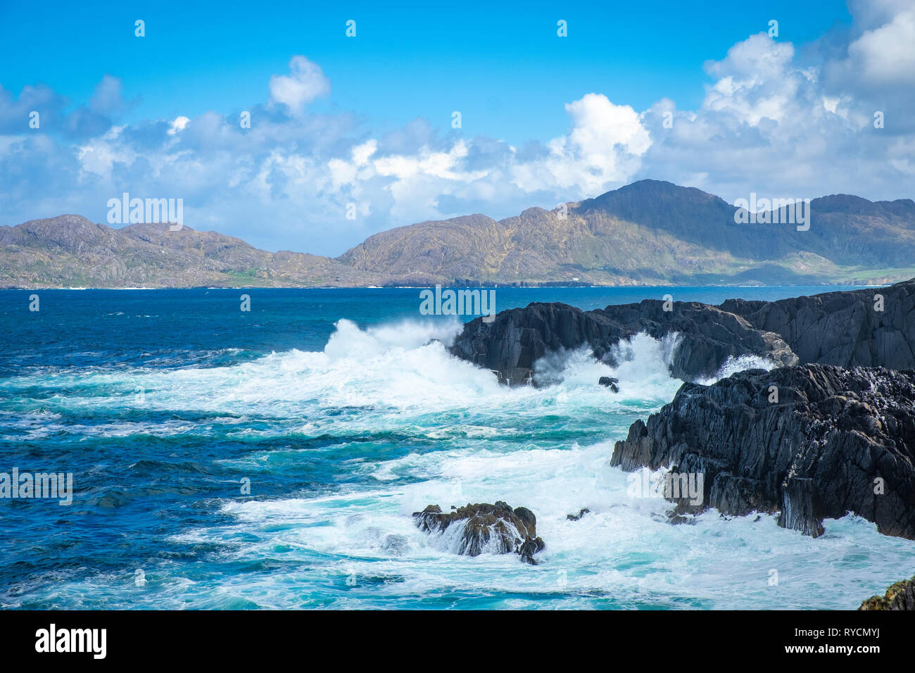 Migliori paesaggio presso il lato nord sulla penisola di Beara Foto Stock