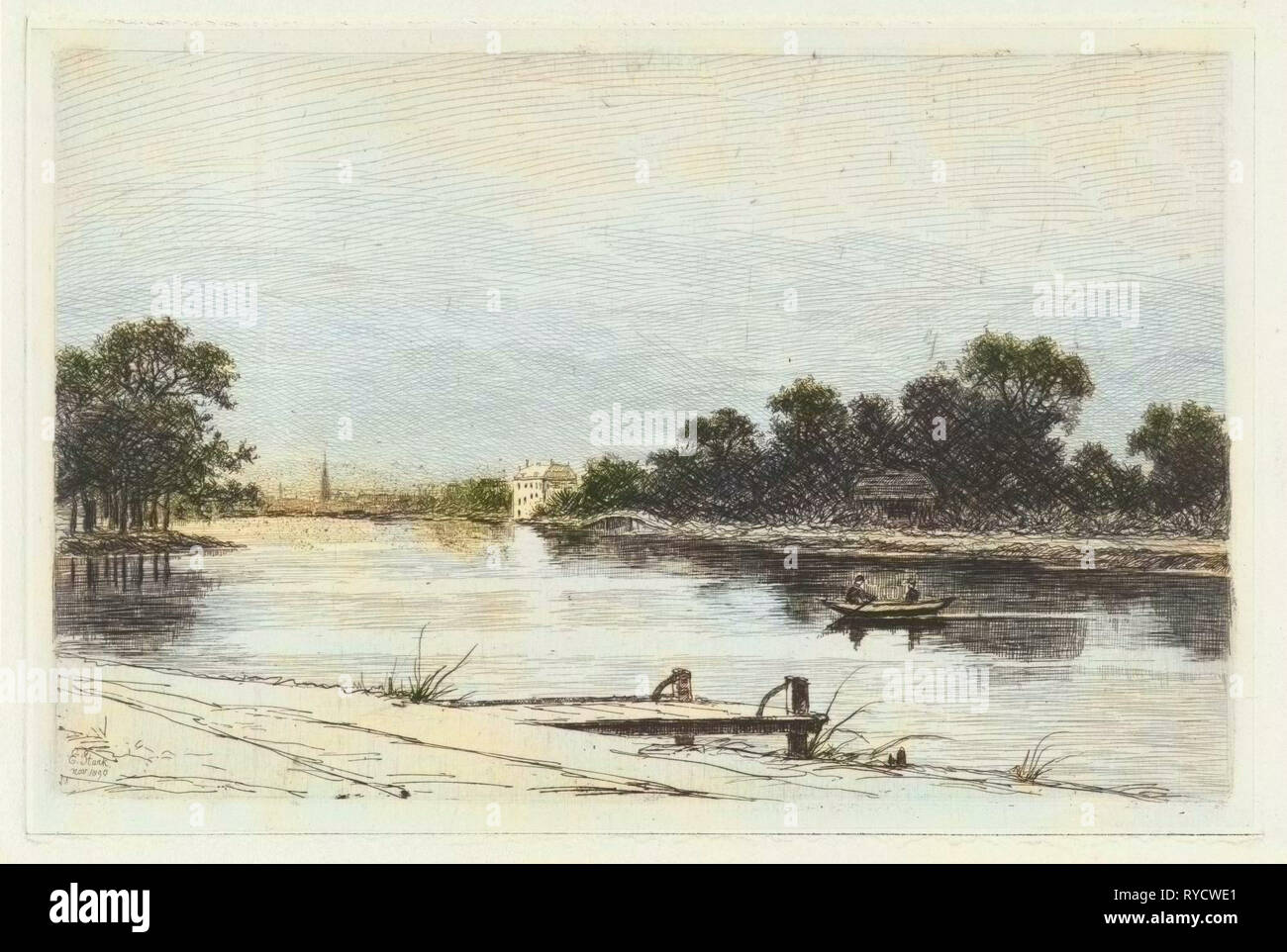 La vista sul fiume, Elias Stark, 1890 Foto Stock